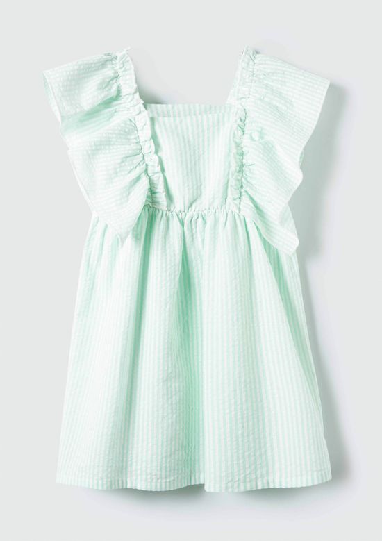 Foto do produto: Vestido Infantil Toddler Listrado Com Babados - Verde