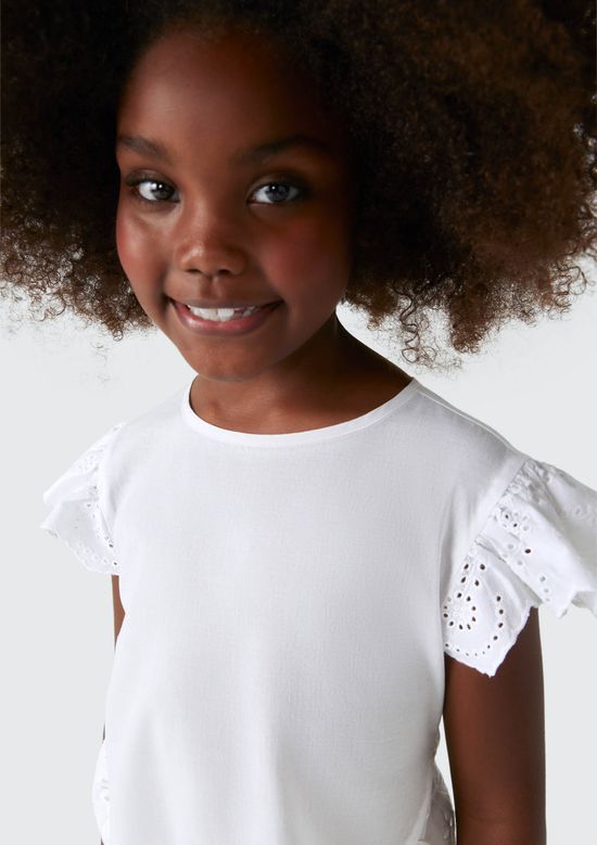 Foto do produto: Blusa Infantil Menina Com Babados - Branco