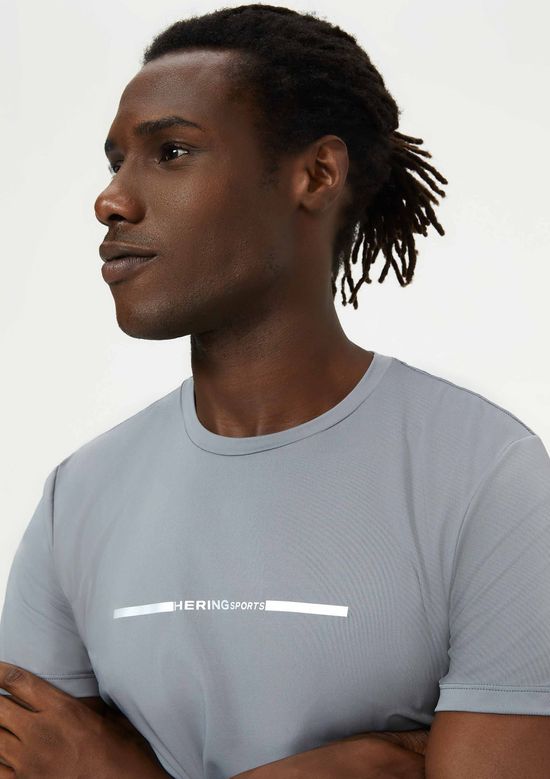 Foto do produto: Camiseta Esportiva Masculina Com Proteção UV 50+ - Cinza