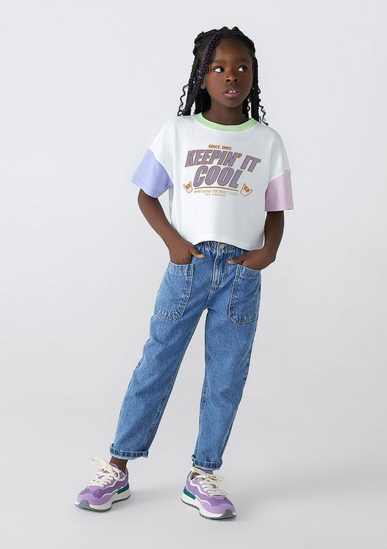 Foto do produto: Calça Jeans Infantil Menina Paper Bag - Azul