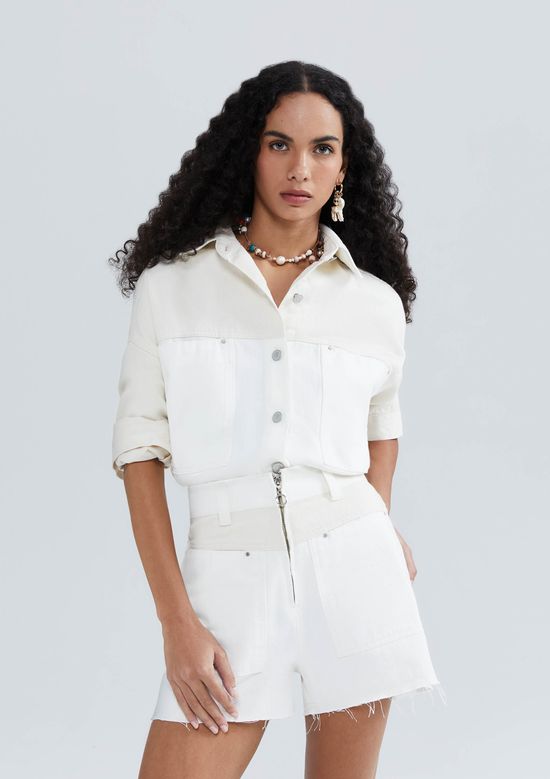 Foto do produto: Camisa Feminina Manga Longa Em Sarja - Off white