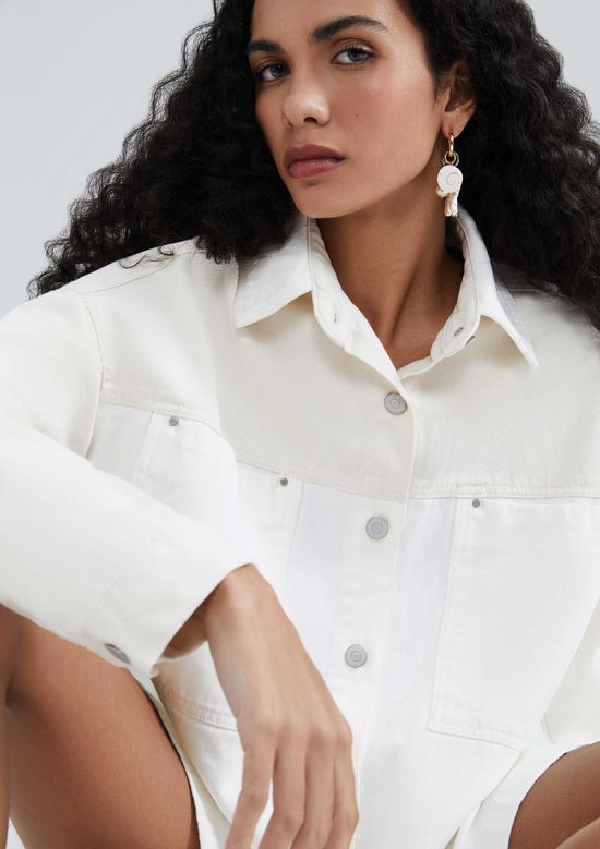 Foto do produto: Camisa Feminina Manga Longa Em Sarja - Off white