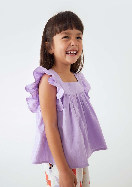 Foto do produto: Blusa Bata Infantil Menina Toddler Com Babados - Roxo