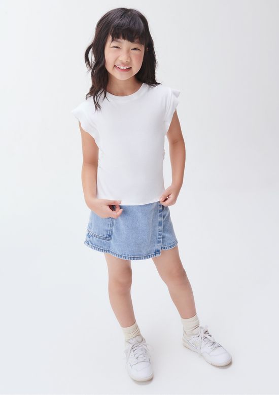 Foto do produto: Shorts Saia Jeans Infantil Menina - Azul