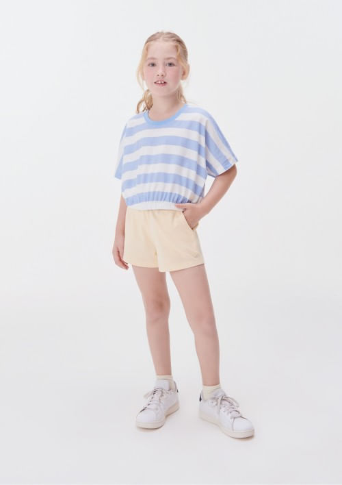 Foto do produto: Blusa Cropped Infantil Menina Estampada - Azul