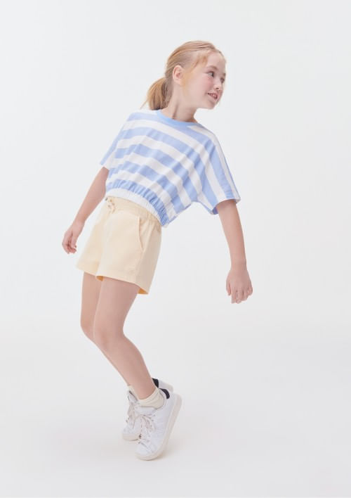 Foto do produto: Blusa Cropped Infantil Menina Estampada - Azul