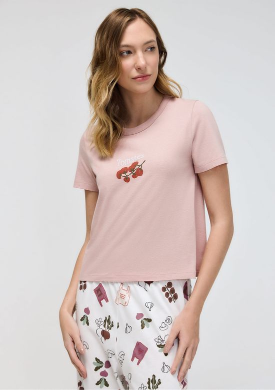 Foto do produto: Pijama Longo Feminino Estampado - Rosa