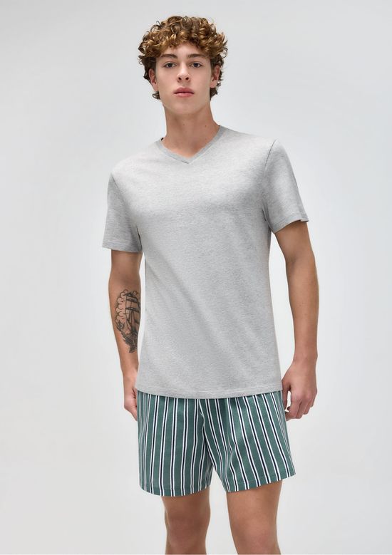 Foto do produto: Pijama Masculino Curto Em Malha - Cinza