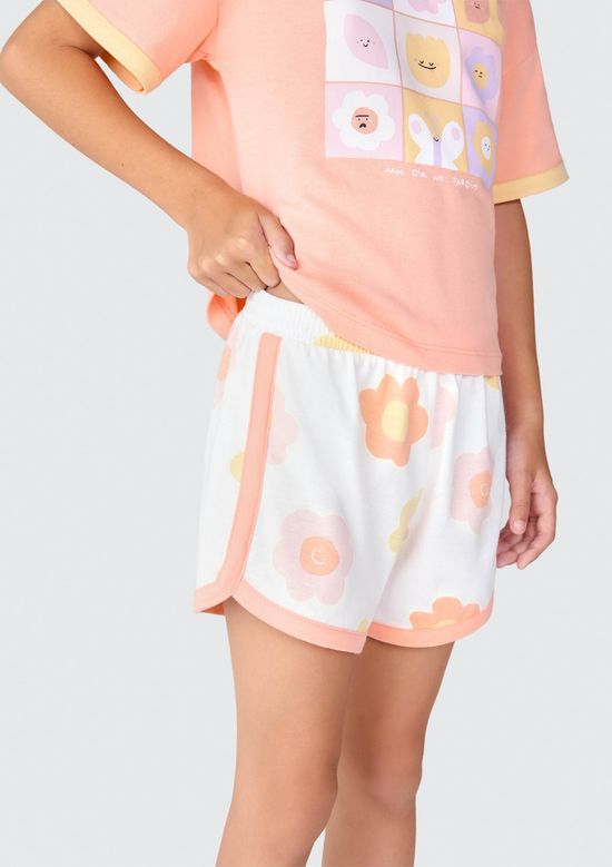 Foto do produto: Pijama Curto Infantil Menina Que Brilha no Escuro - Rosa