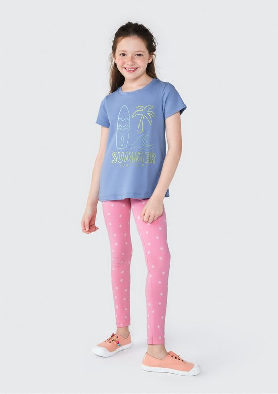 Foto do produto: Calça Legging Infantil Menina Estampada Hering Kids - Rosa