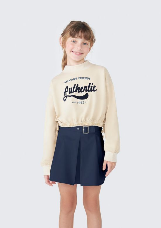 Foto do produto: Blusa Infantil Menina Com Estampa - Bege