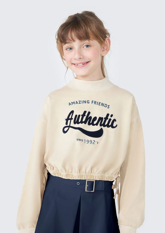 Foto do produto: Blusa Infantil Menina Com Estampa - Bege