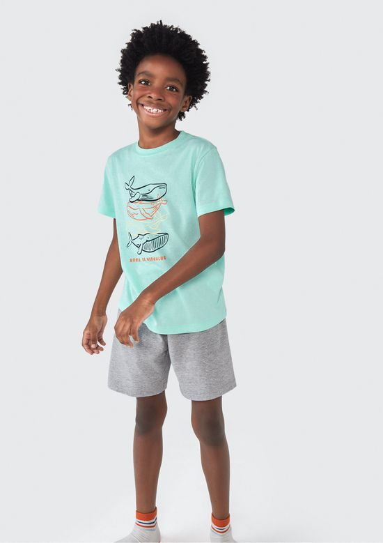 Foto do produto: Pijama Infantil Menino Curto Com Estampa - Verde