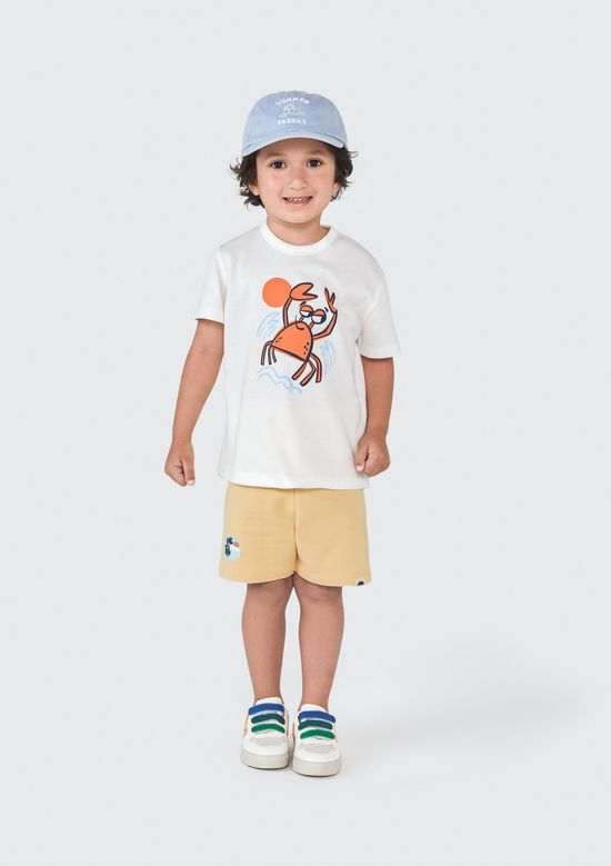 Foto do produto: Shorts Básico Infantil Menino Toddler Com Estampa - Amarelo