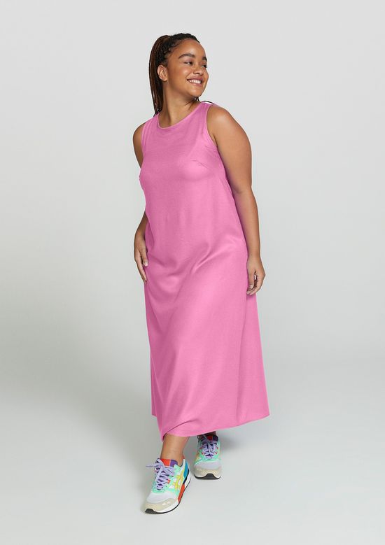 Foto do produto: Vestido Básico Midi Viscose Creponada - Rosa