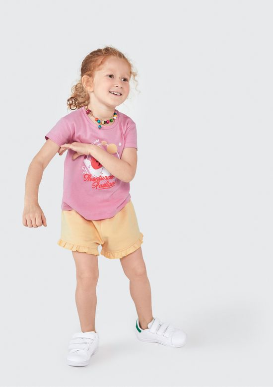 Foto do produto: Shorts Infantil Menina Toddler Em Moletom - Amarelo