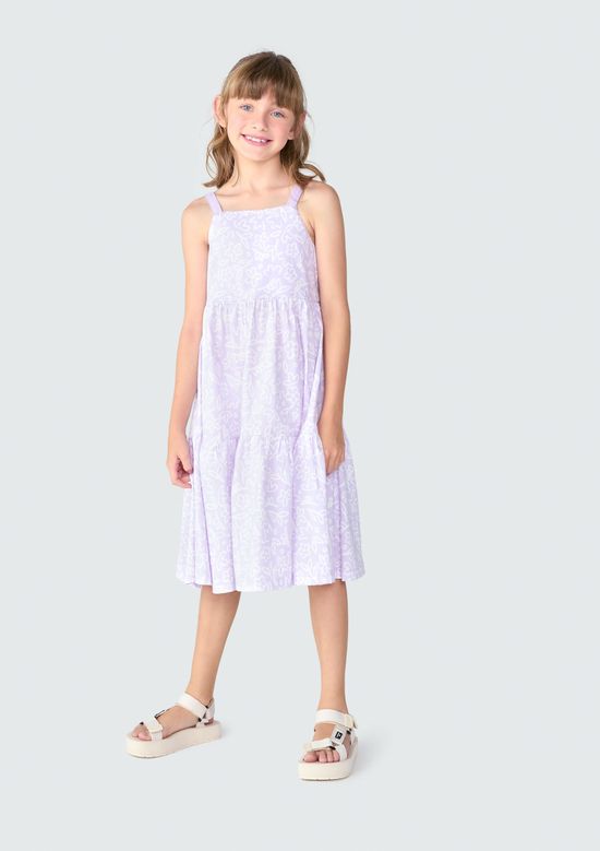 Foto do produto: Vestido Midi Infantil Com Babados - Roxo