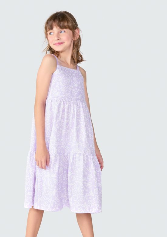 Foto do produto: Vestido Midi Infantil Com Babados - Roxo