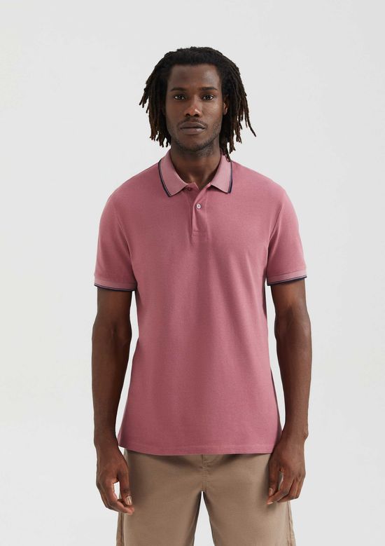 Foto do produto: Camisa Polo Básica Masculina Manga Curta Em Piquet - Rosa