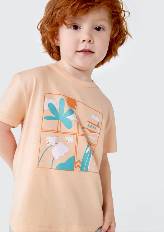 Foto do produto: Camiseta Infantil Menino Toddler Com Estampa - Laranja