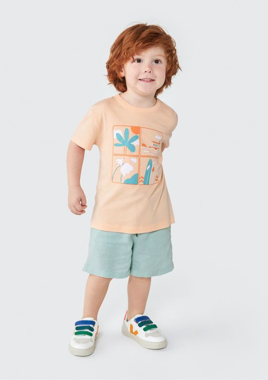 Foto do produto: Camiseta Infantil Menino Toddler Com Estampa - Laranja