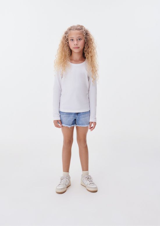 Foto do produto: Blusa Básica Infantil Menina Manga Longa Com Patch Hering Kids - Branco