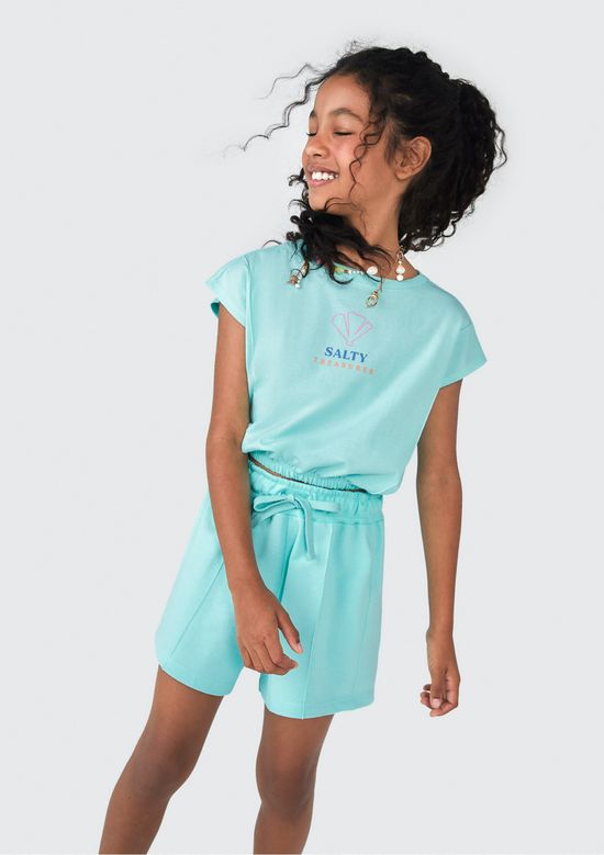 Foto do produto: Conjunto Curto Infantil Menina Com Estampa - Azul