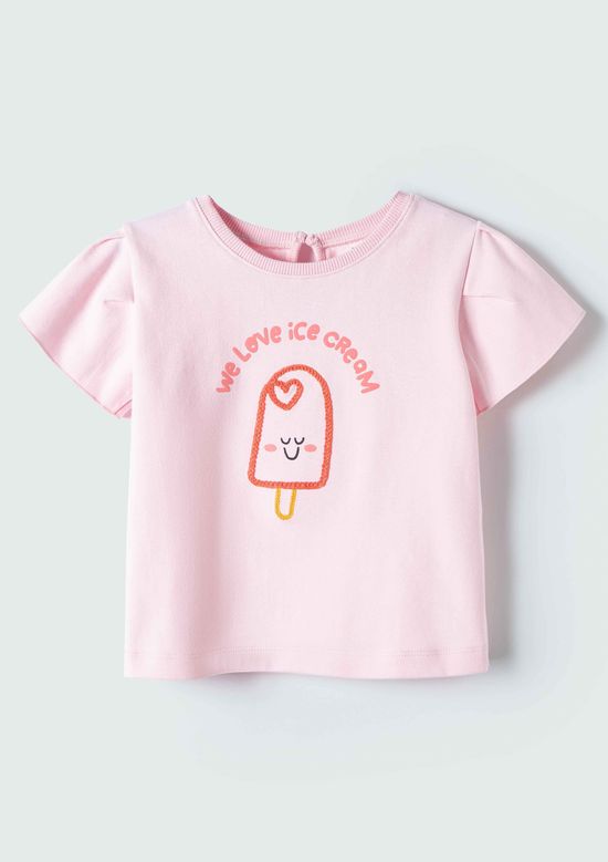 Foto do produto: Blusa Infantil Menina Toddler Estampada Com Babados - Rosa