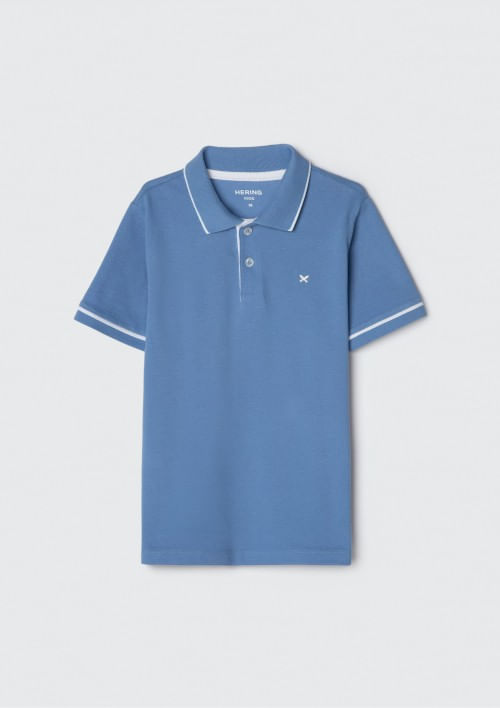 Foto do produto: Camisa Polo Básica Menino De Algodão Com Bordado - Azul