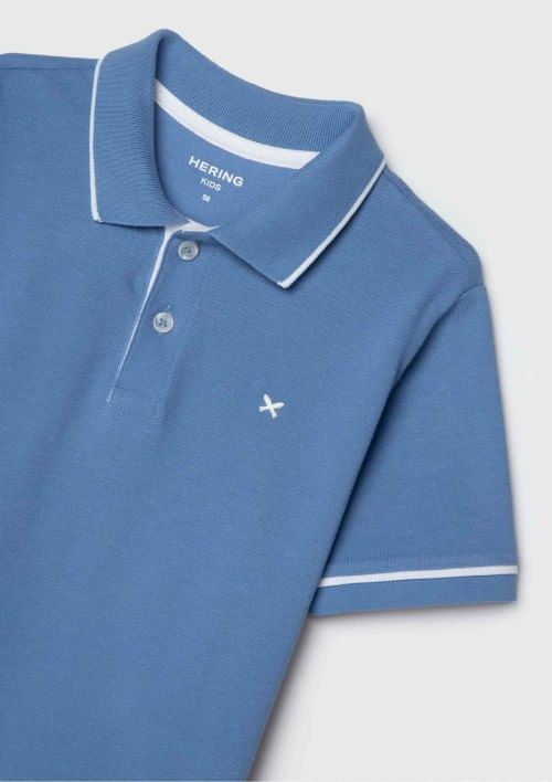 Foto do produto: Camisa Polo Básica Menino De Algodão Com Bordado - Azul