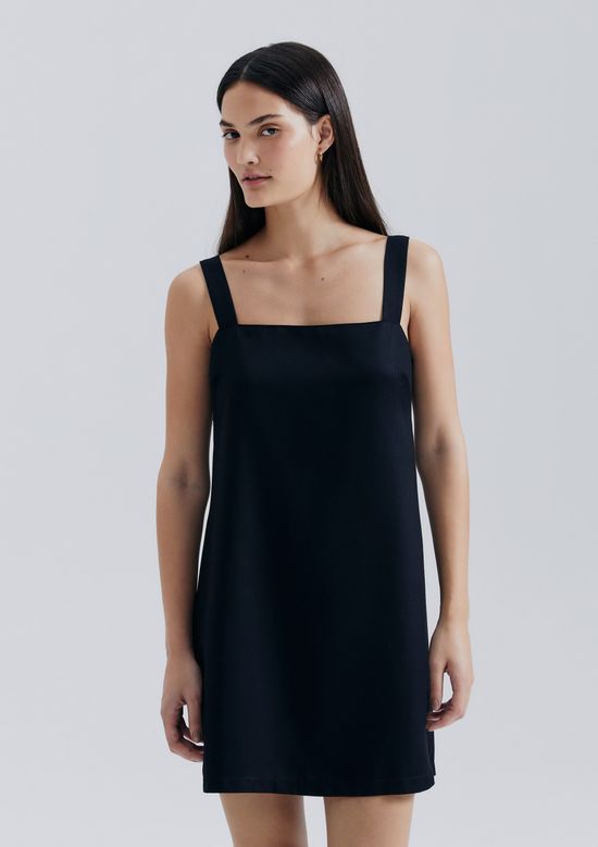 Foto do produto: Vestido Curto Em Viscose Creponada - Preto