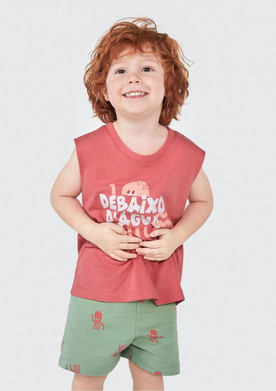 Foto do produto: Conjunto Curto Infantil Menino Toddler - Marrom