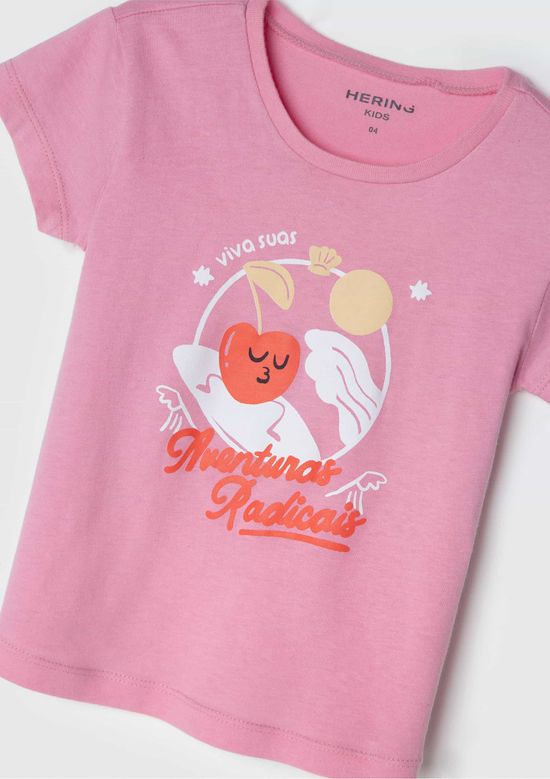 Foto do produto: Blusa Infantil Menina Toddler Com Estampa - Rosa