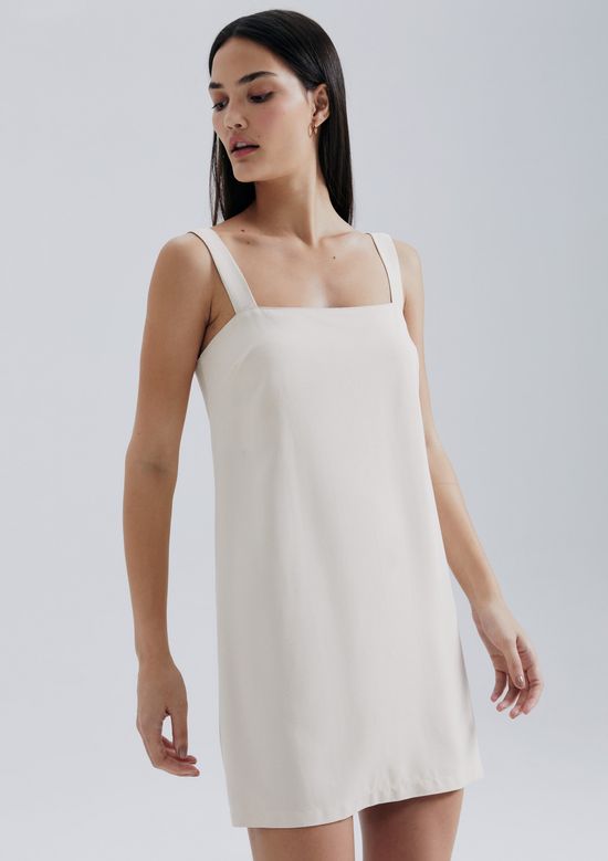 Foto do produto: Vestido Curto Em Viscose Creponada - Creme