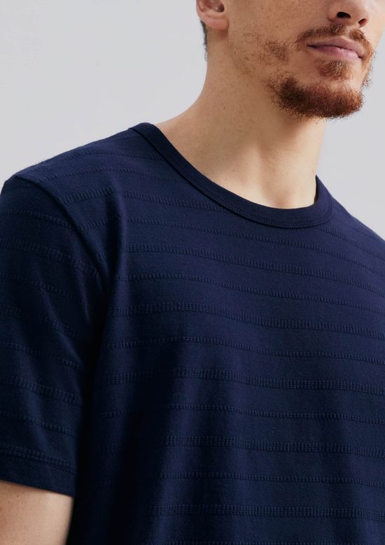 Foto do produto: Camiseta Masculina Manga Curta Em Malha Texturizada - Azul