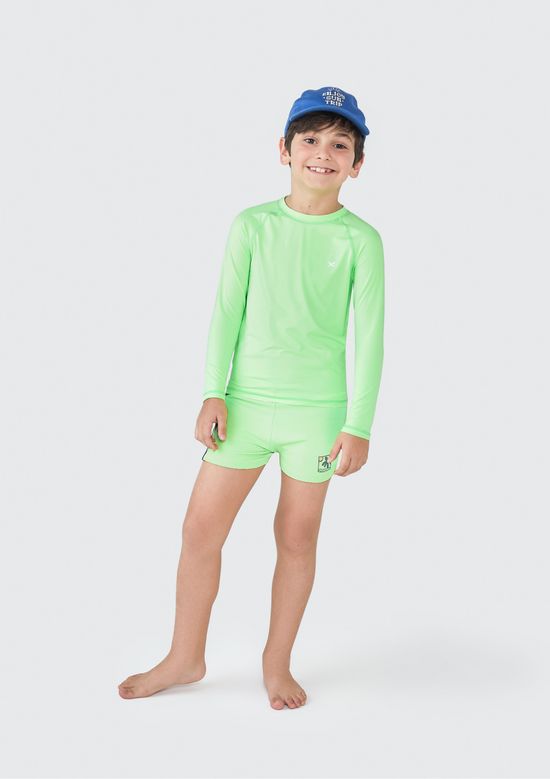 Foto do produto: Camiseta Infantil Unissex Manga Longa Com Proteção Solar - Verde