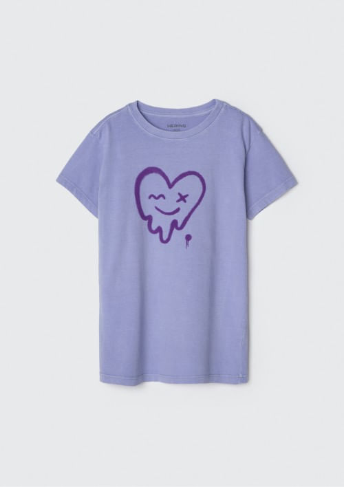 Foto do produto: Blusa Infantil Menina Alongada Com Estampa - Roxo