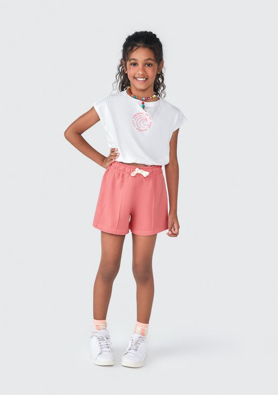 Foto do produto: Conjunto Curto Infantil Menina Com Estampa - Off white