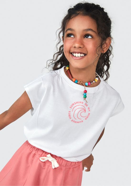 Foto do produto: Conjunto Curto Infantil Menina Com Estampa - Off white