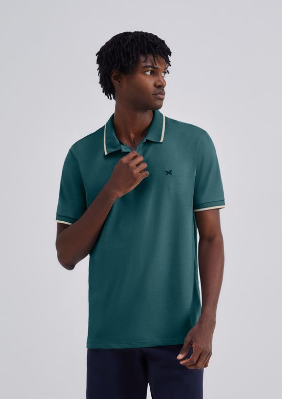 Foto do produto: Camisa Polo Básica Masculina Super Cotton Com Bordado - Verde