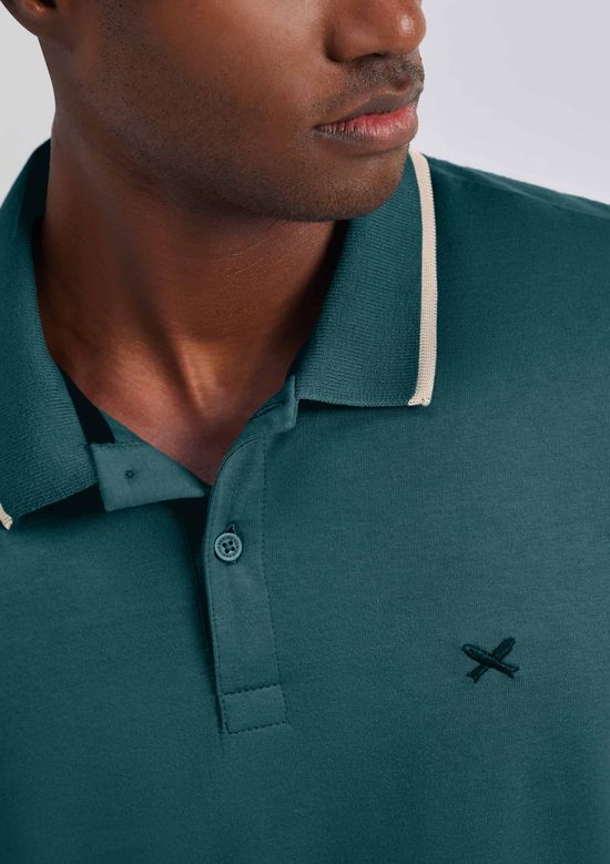 Foto do produto: Camisa Polo Básica Masculina Super Cotton Com Bordado - Verde