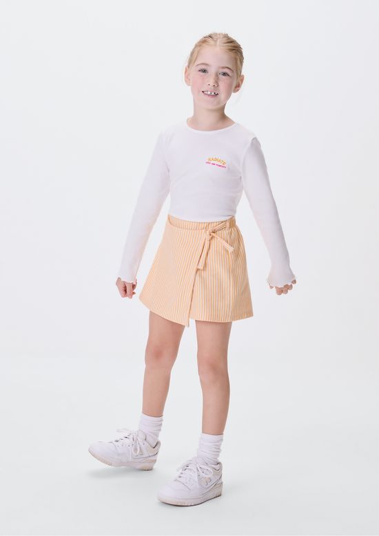 Foto do produto: Blusa Manga Longa Infantil Menina Em Ribana - Off white