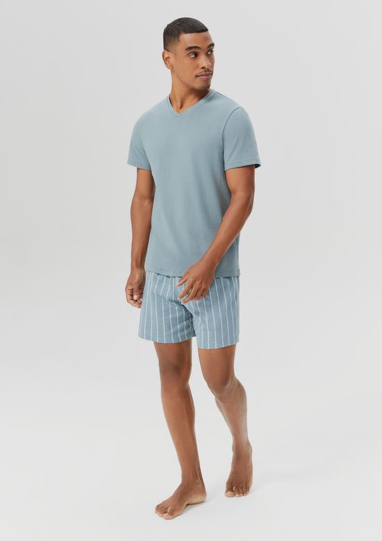 Foto do produto: Pijama Curto Masculino Com Samba Canção - Azul