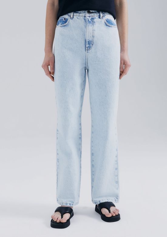 Foto do produto: Calça Jeans Feminina Reta Cintura Média - Azul