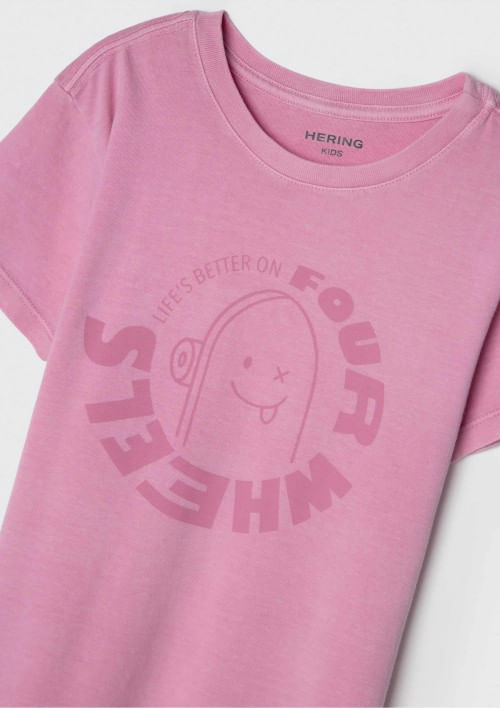 Foto do produto: Blusa Infantil Menina Alongada Com Estampa - Rosa