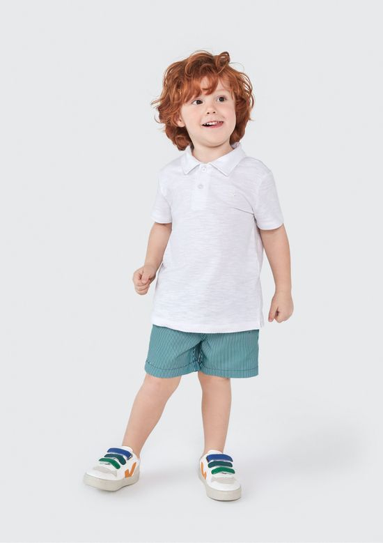 Foto do produto: Camiseta Básica Polo Infantil Menino Toddler - Branco