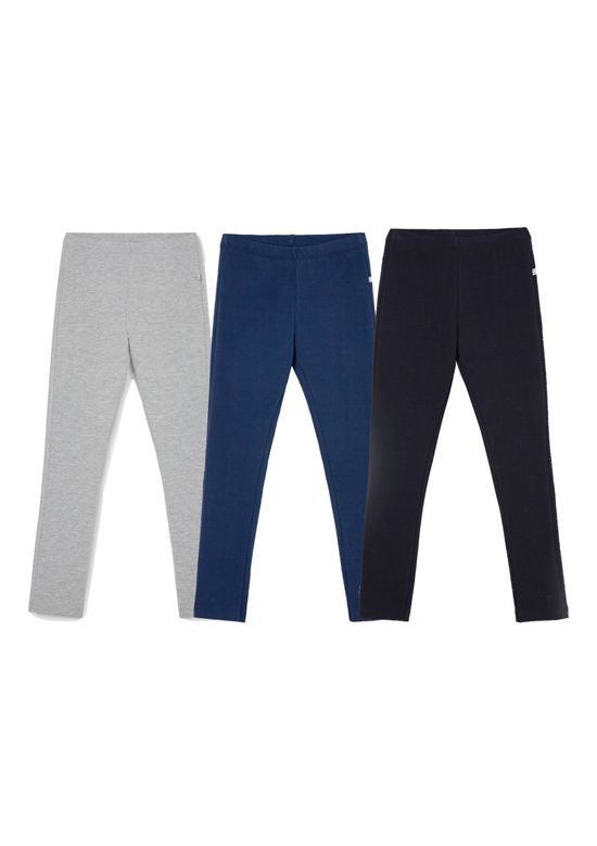 Foto do produto: Kit com 3 Calças Leggings Básicas Infantil Menina - Azul