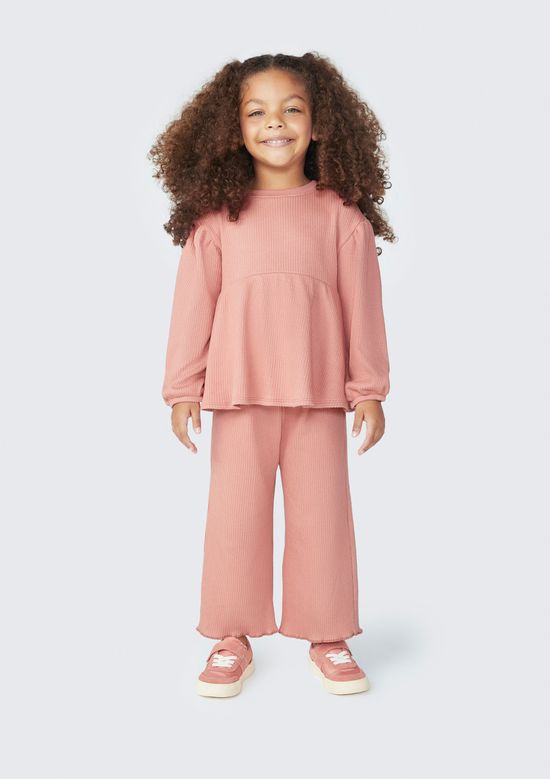 Foto do produto: Blusa Bata Infantil Menina Toddler Manga Longa - Rosa