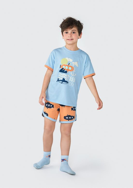 Foto do produto: Pijama Curto Infantil Menino Estampado - Azul