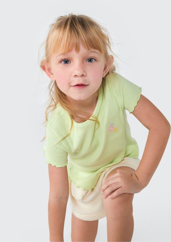 Foto do produto: Blusa Infantil Menina Toddler Com Bordado - Verde